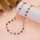 2023 Women's Blue Turkish Evil Eyes Necklace for Women Fashion Gold Color Stainless Steel Necklaces Enamel Bead Jewelry Gift