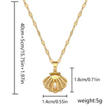 Exquisite Micro Inlaid Zircon Butterfly Tassel Necklace for Women Stainless Steel Heart Shell Pendant Necklace Wedding Jewelry