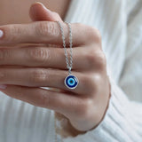 Classic Blue Eye Evil Eye Glass Pendant Necklace
