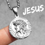 Jesus Simple Amulets Stainless Steel Men Necklaces