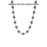 2023 Women's Blue Turkish Evil Eyes Necklace for Women Fashion Gold Color Stainless Steel Necklaces Enamel Bead Jewelry Gift