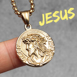 Jesus Simple Amulets Stainless Steel Men Necklaces