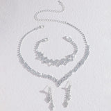 3Pcs/Set of Wedding Season Women's Claw Chain Series Earrings Necklaces Bracelets Jewelry Sets Banquet and Holiday Jewerly Gift