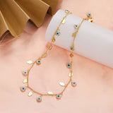 2023 Women's Blue Turkish Evil Eyes Necklace for Women Fashion Gold Color Stainless Steel Necklaces Enamel Bead Jewelry Gift