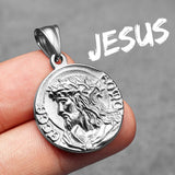 Jesus Simple Amulets Stainless Steel Men Necklaces