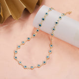2023 Women's Blue Turkish Evil Eyes Necklace for Women Fashion Gold Color Stainless Steel Necklaces Enamel Bead Jewelry Gift
