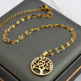 Temperamental Luxury Rhinestone Tree of Life Pendant Necklace Women