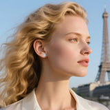 New Trendy 925 Sterling Silver Sunflower Stud Earrings for Women Men Full Moissanite