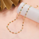 2023 Women's Blue Turkish Evil Eyes Necklace for Women Fashion Gold Color Stainless Steel Necklaces Enamel Bead Jewelry Gift