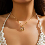 Temperamental Luxury Rhinestone Tree of Life Pendant Necklace Women