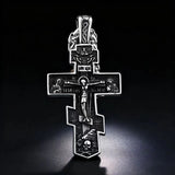 Stainless Steel Orthodox Cross Jesus Pendant Necklace For Men