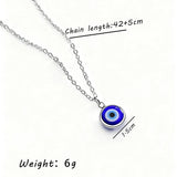 Classic Blue Eye Evil Eye Glass Pendant Necklace