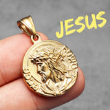Jesus Simple Amulets Stainless Steel Men Necklaces