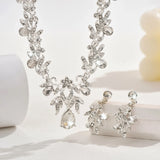 3pcs New Fashion Necklace Sets for Women Waterdrop Collar Choker Necklace Earring Jewelry Set for Prom Birthday Bridal Wedding