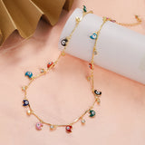 2023 Women's Blue Turkish Evil Eyes Necklace for Women Fashion Gold Color Stainless Steel Necklaces Enamel Bead Jewelry Gift