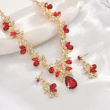 3pcs New Fashion Necklace Sets for Women Waterdrop Collar Choker Necklace Earring Jewelry Set for Prom Birthday Bridal Wedding