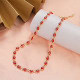 2023 Women's Blue Turkish Evil Eyes Necklace for Women Fashion Gold Color Stainless Steel Necklaces Enamel Bead Jewelry Gift