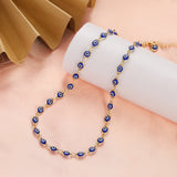 2023 Women's Blue Turkish Evil Eyes Necklace for Women Fashion Gold Color Stainless Steel Necklaces Enamel Bead Jewelry Gift
