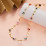 2023 Women's Blue Turkish Evil Eyes Necklace for Women Fashion Gold Color Stainless Steel Necklaces Enamel Bead Jewelry Gift