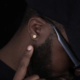 New Trendy 925 Sterling Silver Sunflower Stud Earrings for Women Men Full Moissanite