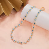 2023 Women's Blue Turkish Evil Eyes Necklace for Women Fashion Gold Color Stainless Steel Necklaces Enamel Bead Jewelry Gift