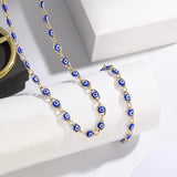 2023 Women's Blue Turkish Evil Eyes Necklace for Women Fashion Gold Color Stainless Steel Necklaces Enamel Bead Jewelry Gift