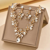 3pcs New Fashion Necklace Sets for Women Waterdrop Collar Choker Necklace Earring Jewelry Set for Prom Birthday Bridal Wedding