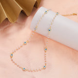 2023 Women's Blue Turkish Evil Eyes Necklace for Women Fashion Gold Color Stainless Steel Necklaces Enamel Bead Jewelry Gift