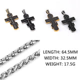 Stainless Steel Orthodox Cross Jesus Pendant Necklace For Men